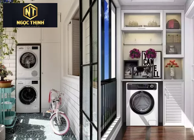 TỦ MÁY GIẶT KẾ HỢP TỦ TIỆN LỢI GỌN GÀNG ĐA NĂNG MẪU 19